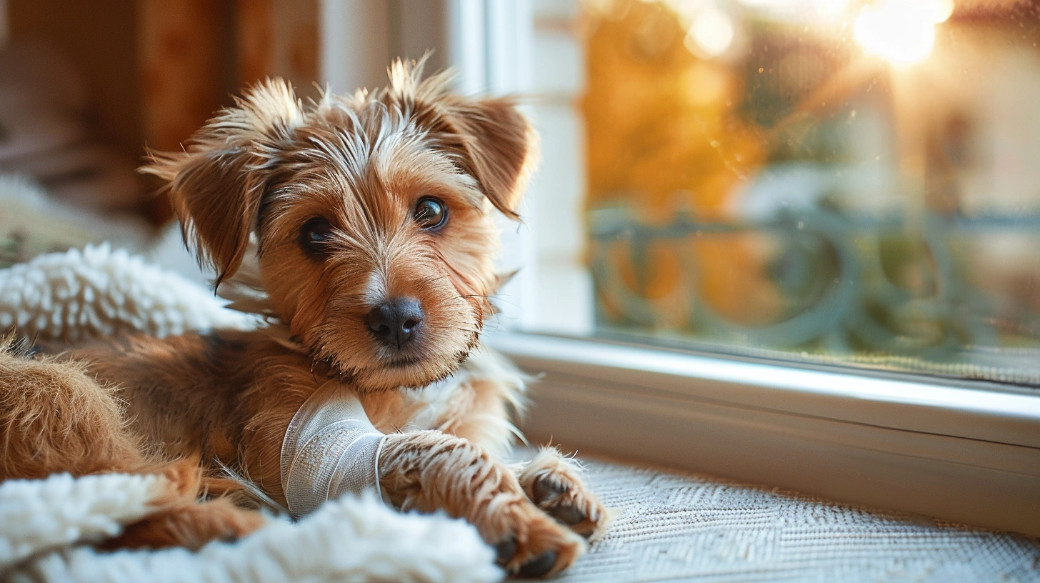 Veterinarian providing emergency care