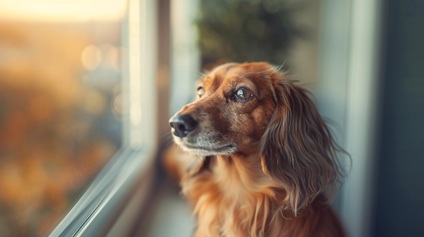 Senior dog receiving gentle care